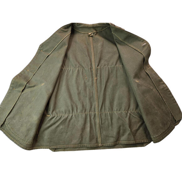 JC Higgins Sears Vintage 1940s Olive Green Canvas Hunting Vest Mens Medium M - Picture 7 of 9